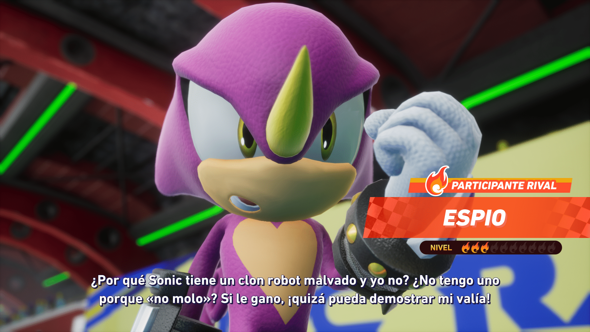 Sonic Racing CrossWorlds Conversacion Espio