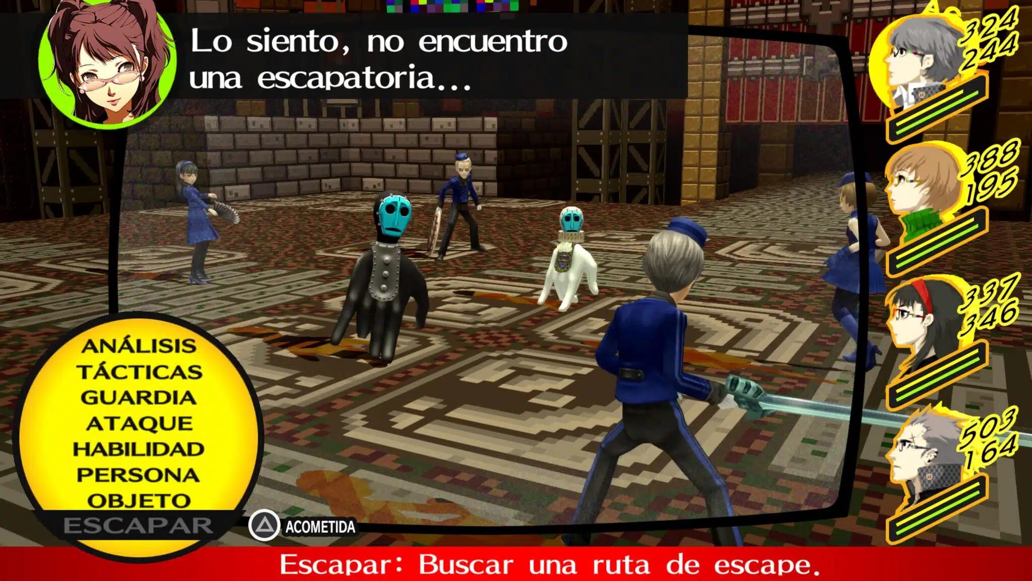 Intentando escapar de un combate