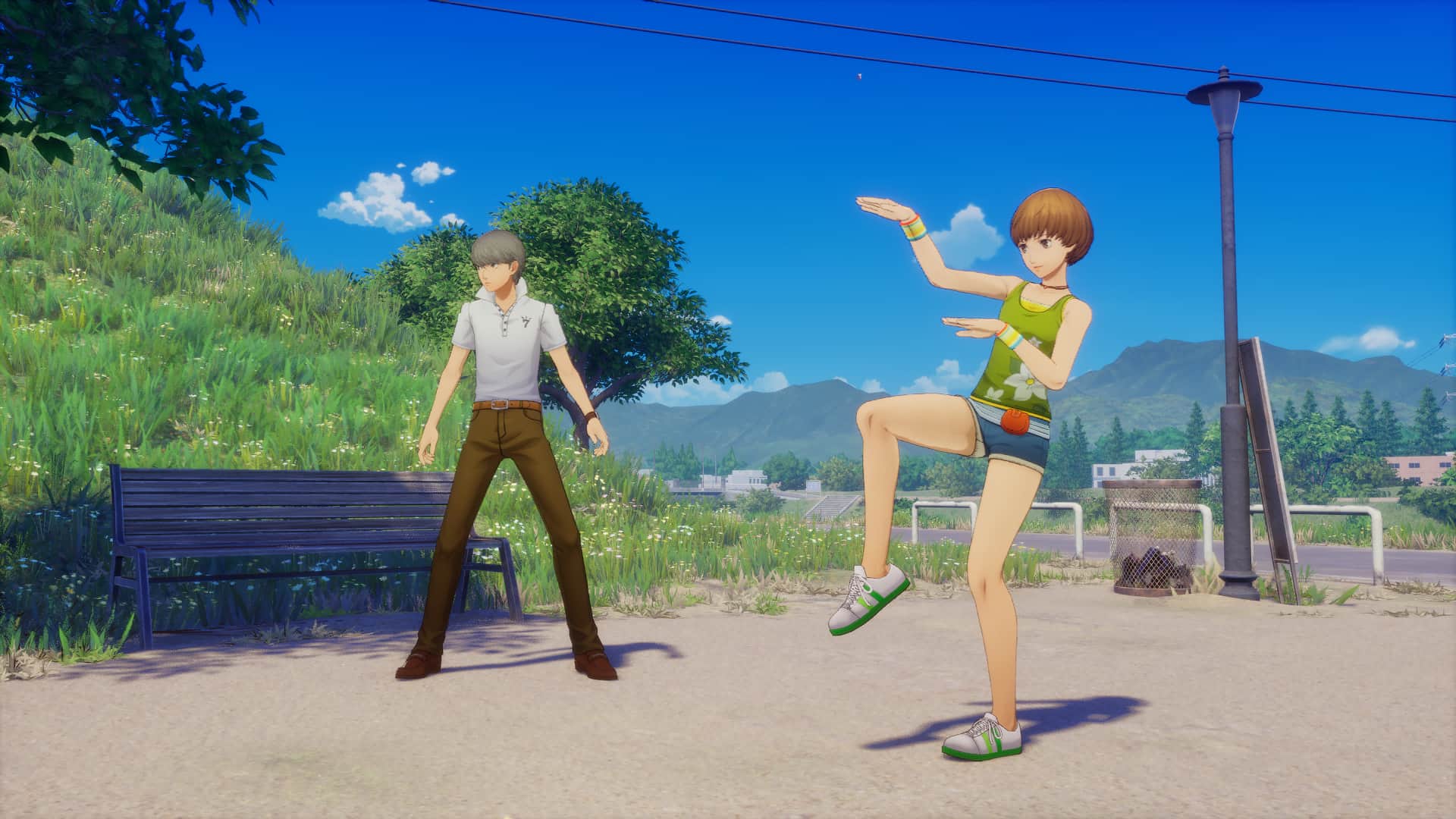 Chie durante una escena de entrenamiento en Persona 4 Revival