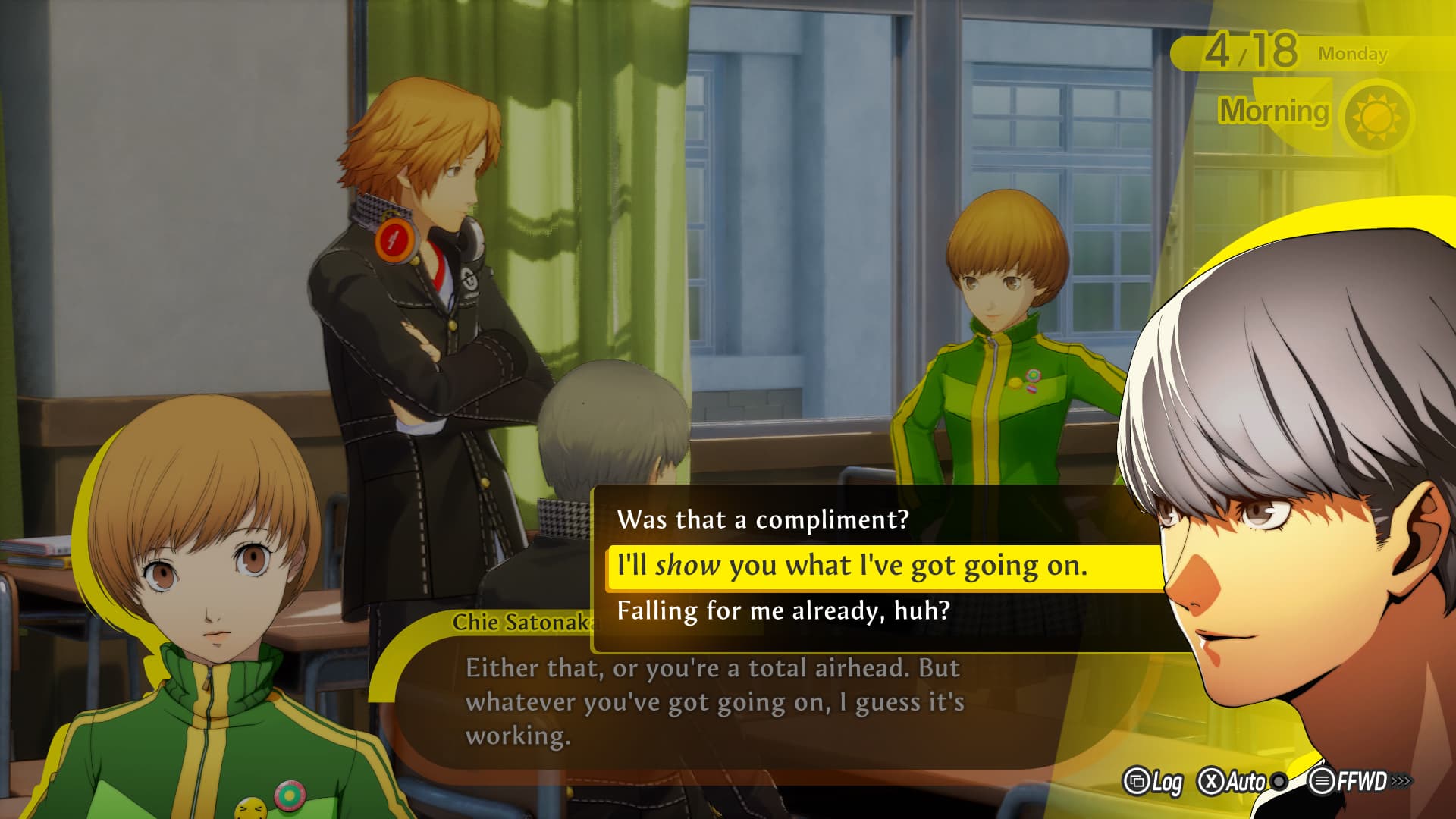 Conversación escolar en Persona 4 Revival