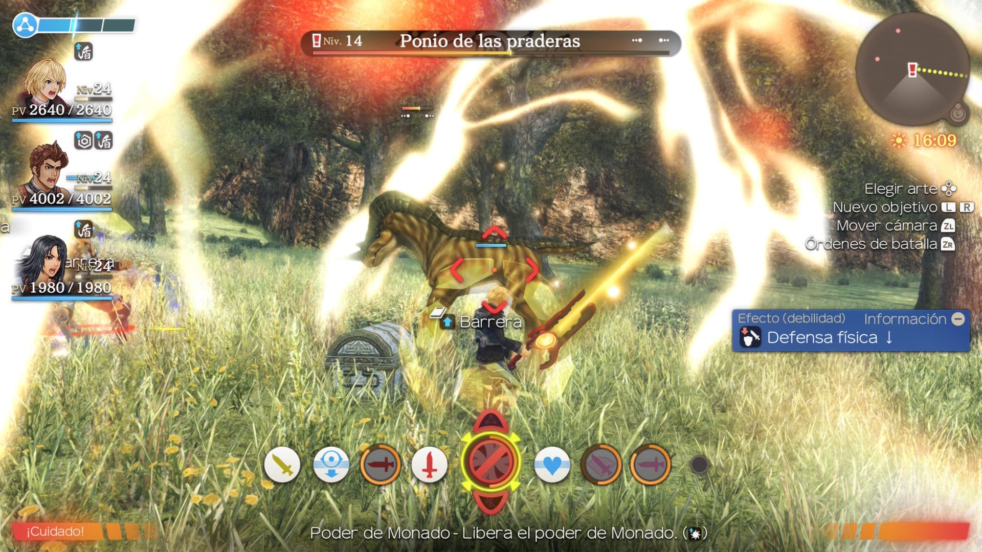 Combate en tiempo real de Xenoblade Chronicles Definitive Edition en Nintendo Switch 2