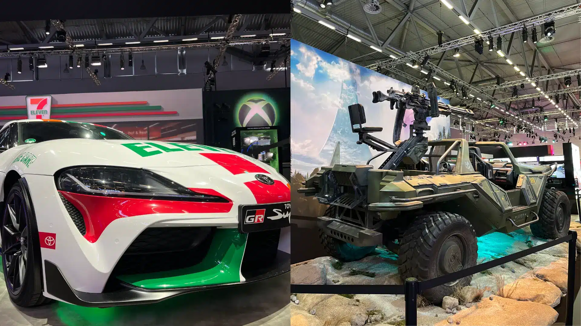 Toyota GR Supra y Warthog en el stand de Xbox